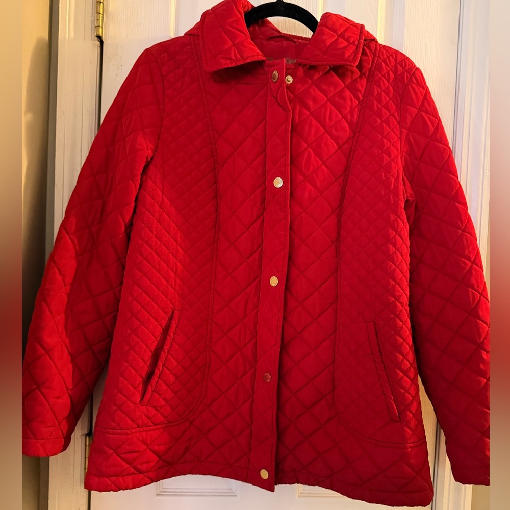 Calvin Klein Red Quilted Puffer Jacket